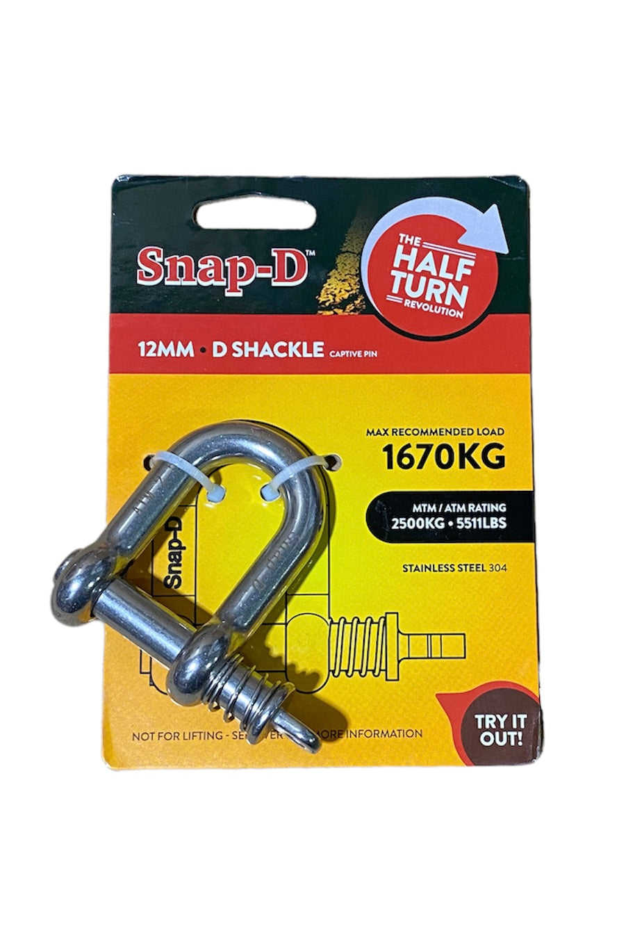 Snap-D 304 Stainless Steel D-Shackle 12mm