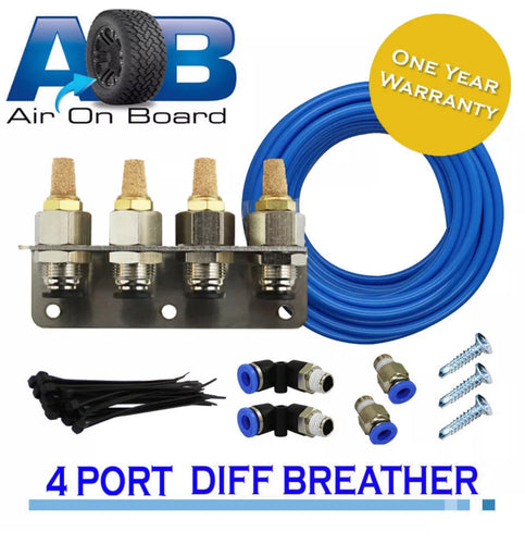 Air On Board 4-Port Breather Kit – For Diff, Gearbox, and Transfer Case